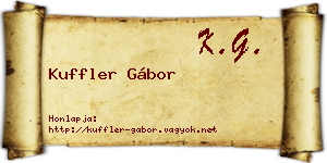 Kuffler Gábor névjegykártya